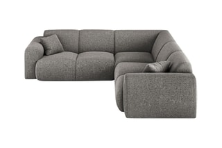 Canapé d’angle symétrique Nolio - Gris - 5 places - En polyester