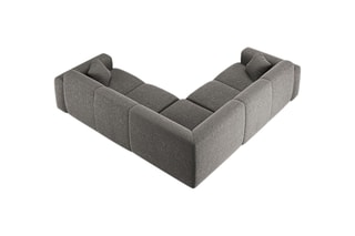 Canapé d’angle symétrique Nolio - Gris - 5 places - En polyester