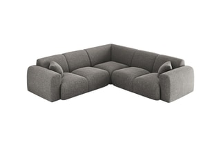 Canapé d’angle symétrique Nolio - Gris - 5 places - En polyester