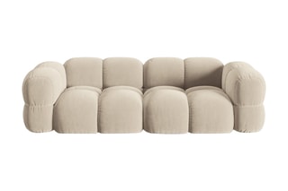 Canapé Lionel - Beige clair - 4 places - Tissu velours