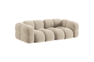 Canapé Lionel - Beige clair - 4 places - Tissu velours