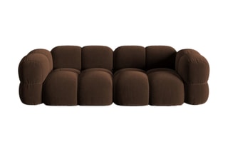 Canapé Loretto - Marron foncé - 4 places - En tissu velours