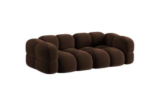 Canapé Loretto - Marron foncé - 4 places - En tissu velours