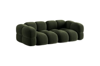 Canapé Loretto - Vert foncé - 4 places - En tissu velours