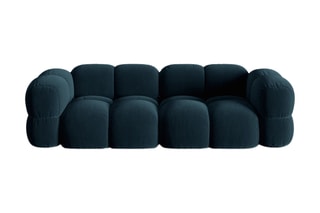 Canapé Loretto - Bleu pétrole - 4 places - En tissu velours