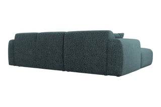 Canapé d’angle droit Nolio - Bleu pétrole - 4 places - En tissu chenille