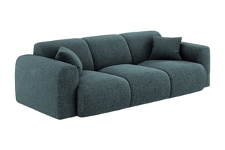 Canapé Nolio - Bleu pétrole - 3 places - En tissu chenille