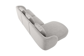 Canapé d'angle gauche Tulum - Gris clair - 4 places - En polyester - Toucher soie