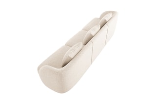 Canapé Tulum - Beige clair - 3 places - Tissu chenille