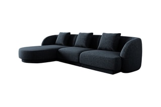 Canapé d'angle gauche Tulum - Bleu roi - 4 places - Tissu chenille