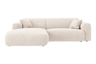 Canapé d'angle gauche Nolio - Beige clair - 4 places - En polyester - Toucher soie