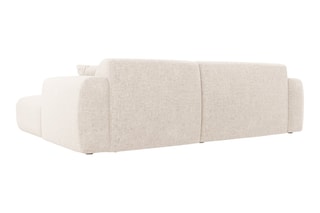 Canapé d'angle gauche Nolio - Beige clair - 4 places - En polyester - Toucher soie