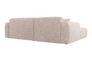 Canapé d'angle Nolio - Beige chiné - 4 places - En polyester - Toucher soie