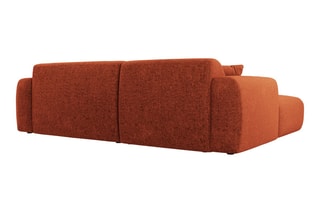 Canapé d'angle Nolio - Rouge brique - 4 places - En polyester - Toucher soie