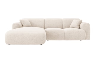 Canapé d'angle gauche Nolio - Beige clair - 4 places - En polyester - Toucher soie