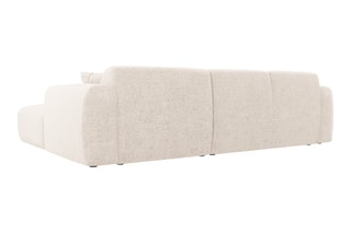 Canapé d'angle gauche Nolio - Beige clair - 4 places - En polyester - Toucher soie