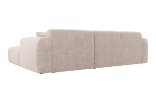 Canapé d'angle gauche Nolio - Beige - 4 places - En polyester - Toucher soie