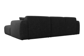 Canapé d'angle gauche Nolio - Noir - 4 places - En polyester - Toucher soie