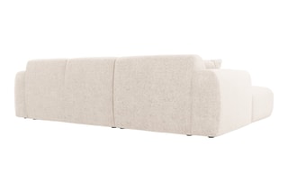 Canapé d'angle Nolio - Beige chiné - 4 places - En polyester - Toucher soie