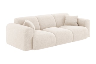 Canapé Nolio - Beige clair - 3 places - En tissu chenille - Toucher soie