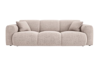Canapé Nolio - Beige - 3 places - En tissu chenille - Toucher soie
