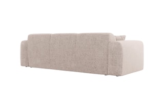 Canapé Nolio - Beige - 3 places - En tissu chenille - Toucher soie