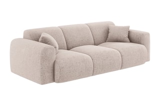 Canapé Nolio - Beige - 3 places - En tissu chenille - Toucher soie