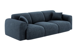Canapé Nolio - Bleu roi - 3 places - En polyester - Toucher soie