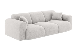 Canapé Nolio - Gris clair - 3 places - En polyester - Toucher soie