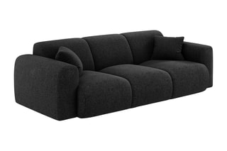 Canapé Nolio - Noir - 3 places - En polyester - Toucher soie