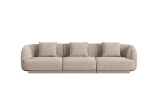 Canapé Tulum - Beige - 3 places - En polyester - Toucher soie