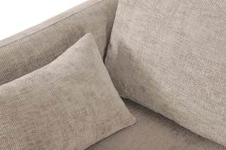 Canapé d'angle droit convertible avec coffre de rangement Matera - Beige - 4 places - En tissu chenille