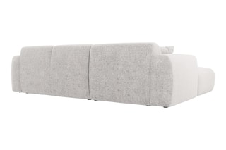 Canapé d'angle droit Nolio - Gris clair chiné - 4 places - En polyester - Toucher soie