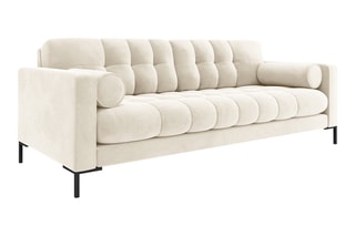 Canapé Bali - Beige clair - 4 places - Tissu Tissu velours