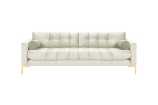Canapé Bali - Beige clair - 4 places - Toucher velours