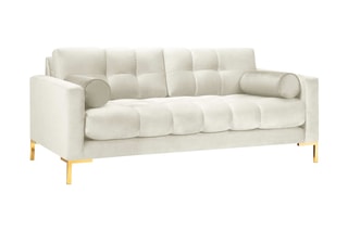 Canapé Bali - Beige clair - 3 places - Toucher velours