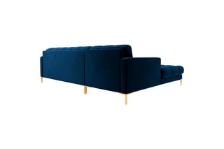 Canapé d'angle gauche Bali - Bleu roi - 5 places - Toucher velours