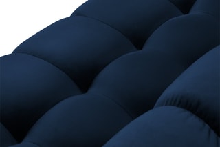 Canapé d'angle réversible Bali - Bleu roi et doré - 6 places - Tissu toucher velours