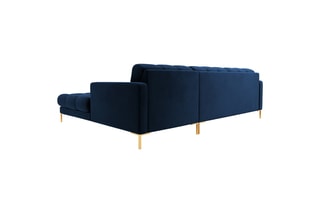 Canapé d'angle droit Bali - Bleu roi - 5 places - Toucher velours