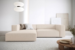 Canapé d'angle gauche Arendal - Beige clair - 3 places - Tissu chenille