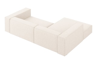 Canapé d'angle gauche Arendal - Beige clair - 3 places - Tissu chenille
