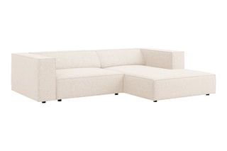 Canapé d'angle droit Arendal - Beige clair - 3 places - Tissu chenille