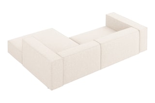 Canapé d'angle droit Arendal - Beige clair - 3 places - Tissu chenille