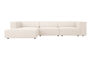 Canapé d'angle gauche Arendal - Beige clair - 4 places - Tissu chenille