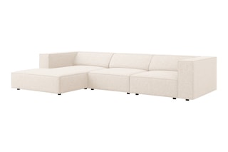 Canapé d'angle gauche Arendal - Beige clair - 4 places - Tissu chenille