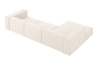 Canapé d'angle gauche Arendal - Beige clair - 4 places - Tissu chenille