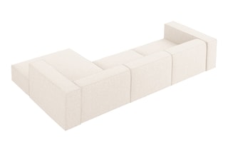 Canapé d'angle droit Arendal - Beige clair - 4 places - Tissu chenille