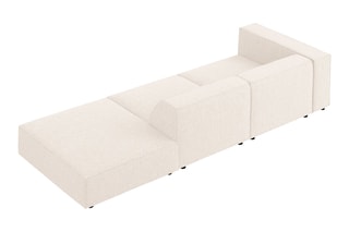 Canapé droit Arendal - Beige clair - 4 places - Tissu toucher chenille