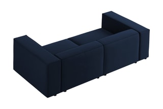 Canapé Arendal - Bleu roi - 3 places - Tissu velours