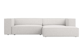 Canapé d’angle droit Arendal - Gris clair - 3 places - En tissu chenille